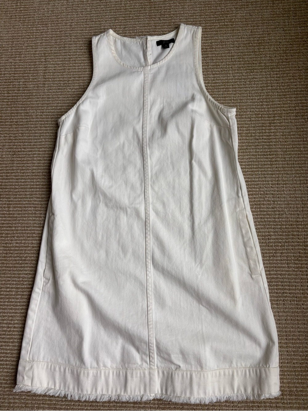 J Crew Denim dress with distressed hem with tags.